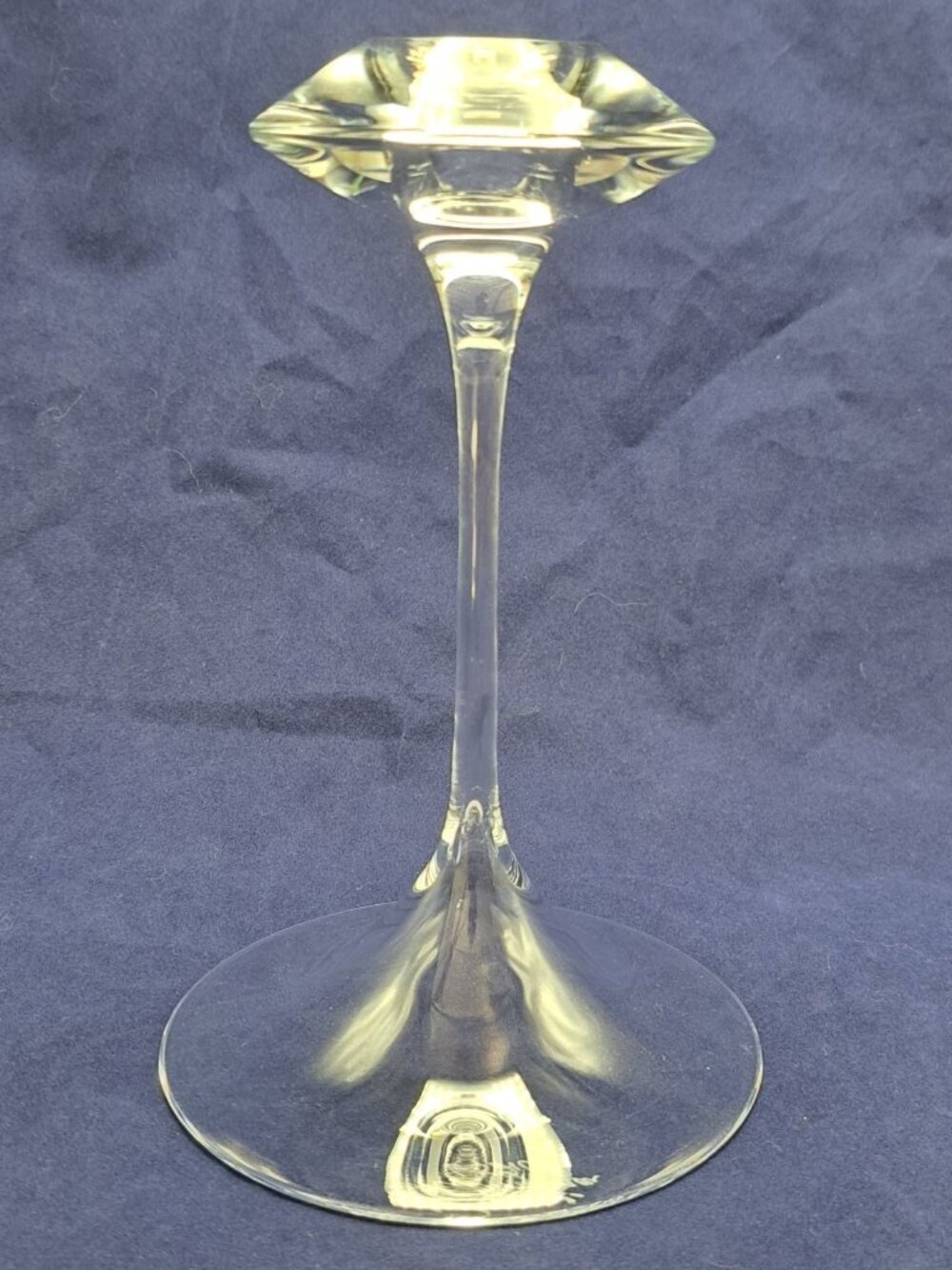 Kosta Boda Fanfare Clear Glass Single Light Candlestick Holder 7 inch